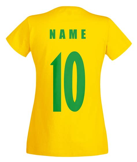 Nike brasilien home trikot 2018/2019. Brasilien WM 2022 Damen T-Shirt Trikot Name Nummer ...