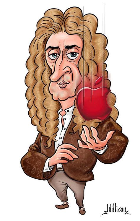 Isaac Newton Desenhar Caricaturas Arte Da Ciência Caricatura