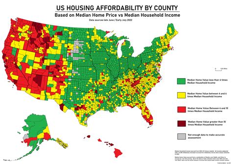 Oc Map Of Us Housing Affordability By County Rinfographics