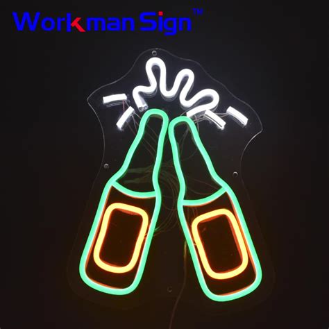 Custom Made Neon Sign 3d Led Luminous Neon Beer Bar Sign Word For Sale