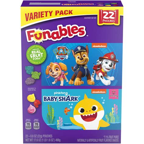 Funables Paw Patrol And Baby Shark Variety Fruit Snacks 176 Oz 22