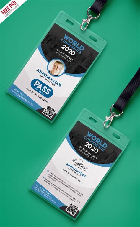 Conference Vip Entry Pass Id Card Template Psd