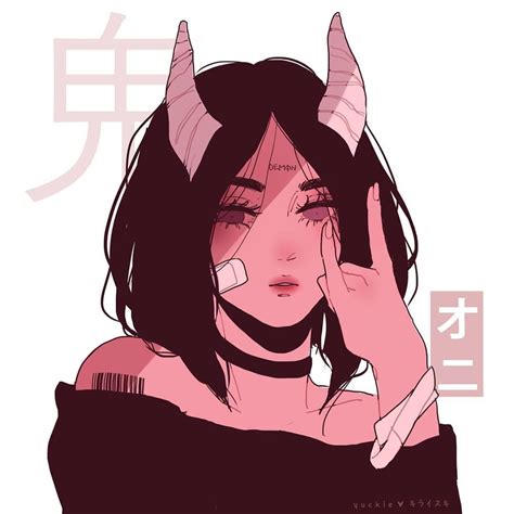 Anime Aesthetic Demon Girl Pfp