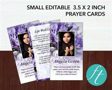 Purple Bouquet Funeral Prayer Card Funeral Templates