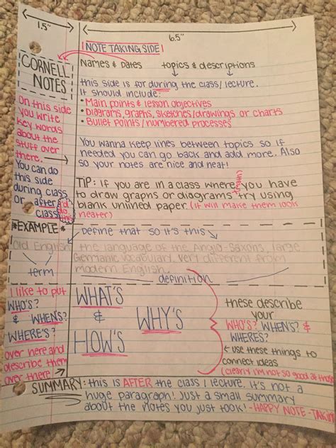 The Best Way To Organize Your Cornell Notes School Notes Life
