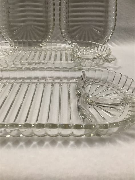 Vintage Hazel Atlas Snack Trays Set Of 4 No Cups Etsy