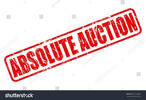 Absolute Auction Red Stamp Text On Stock Vector Royalty Free