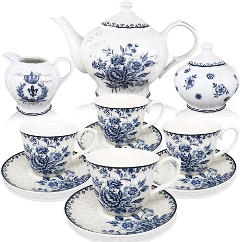 Buy Btat Blue Dream Tea Set Tea Cups Oz Tea Pot Oz Creamer