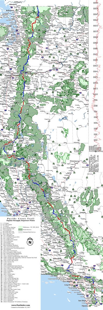 Pacific Crest Trail Wall Maps