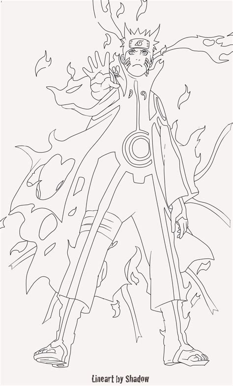 Naruto Kurama Mode Coloring Pages Coloring Pages