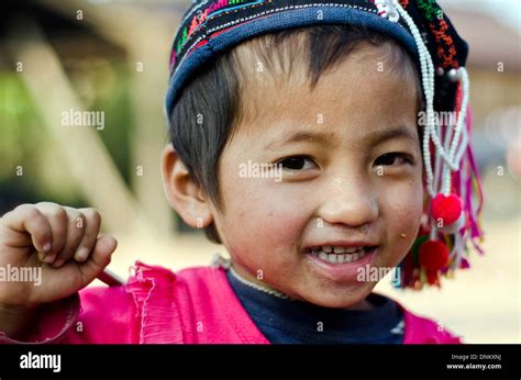 Akha Tribe Girl Lakham Villagemuang Sing Laos Stock Photo Alamy