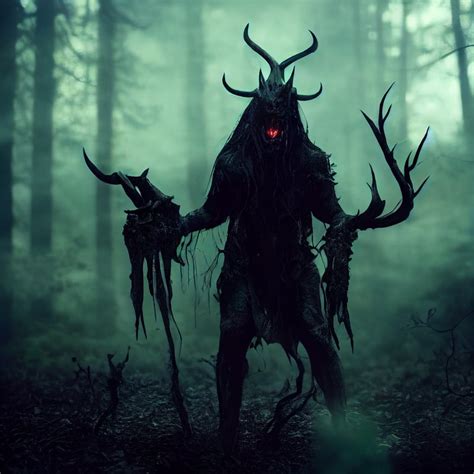 Prompthunt A Mesolithic Abstract Demon Lord In The Woods Scene Ultra