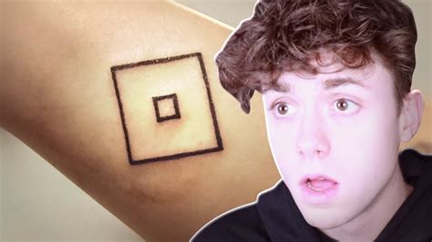 He Got A Roblox Tattoo Youtube