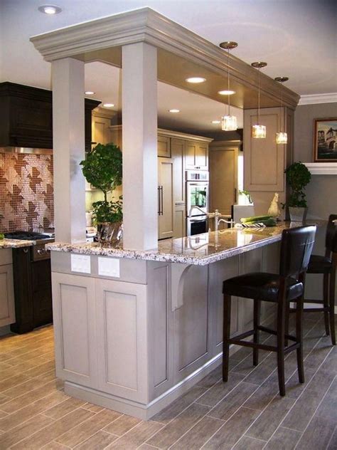 Open Kitchen With Support Wall Design Pic 6 Galley Kitchen