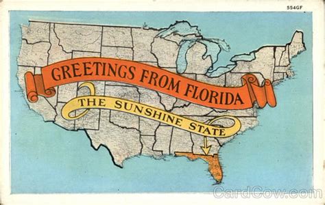 Greetings From Florida The Sunshine State Maps