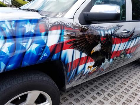 American Flag With Eagle And Rips ⋆ Airbrush Art Usa And Signs