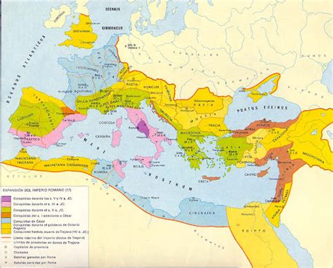 Mapa Fases De La Expansión Del Imperio Romano