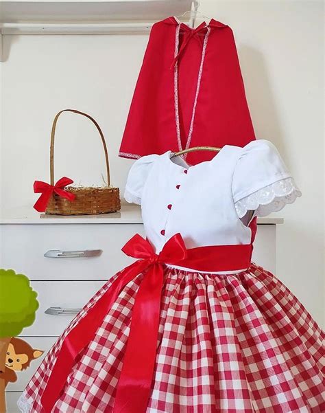 Vestido Chapeuzinho Vermelho Infantil Com Capa Elo7