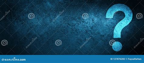 Question Mark Icon Special Blue Banner Background Stock Illustration