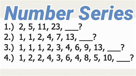 Number Series Numerical Reasoning Youtube