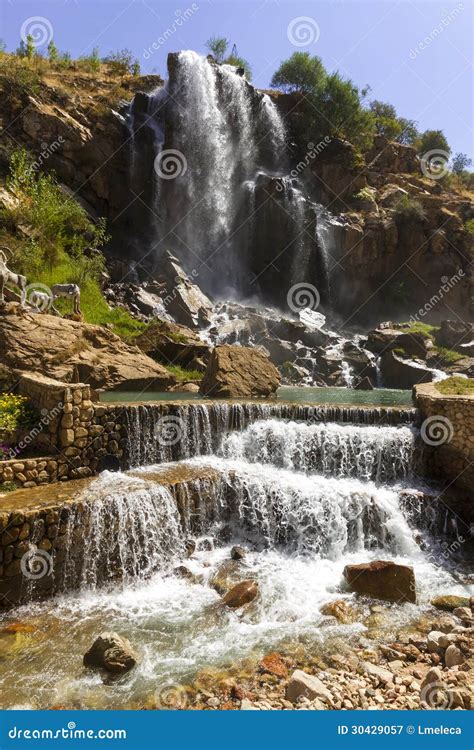 Waterfall In Mountains Stock Image Image Of Backgrounds 30429057