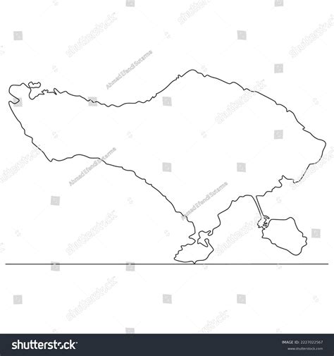 Continuous Line Drawing Map Bali Island Stock Vector Royalty Free Shutterstock