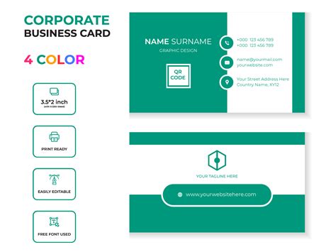 Creative Professional Minimal Business Card Design Template Uplabs