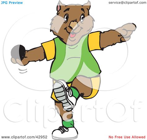 Clipart Illustration Of A Wombat Cricket Bowler By Dennis