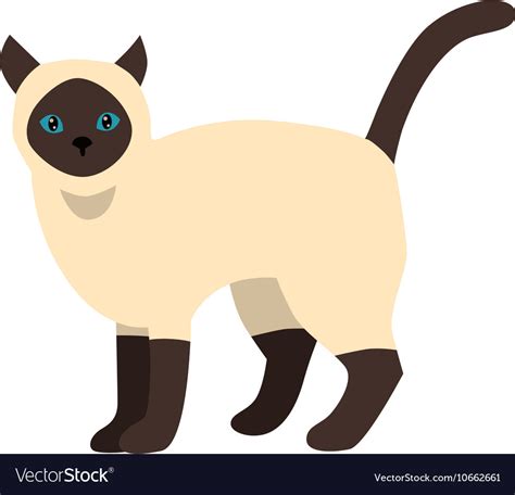 Cartoon Siamese Cat Character Royalty Free Vector Image