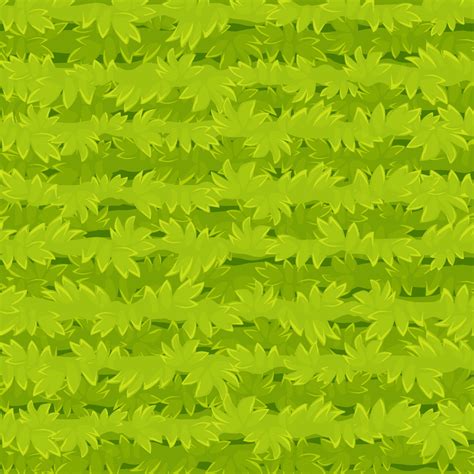Seamless Texture Cartoon Grass Green Plants Pattern For Wallpaper