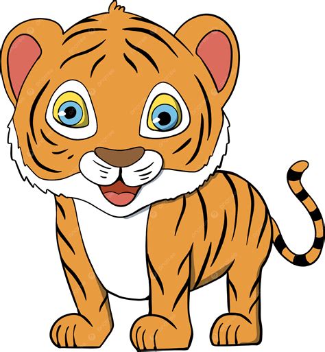 Милый мультфильм про тигра Png тигр Мультфильм маленький тигр Png