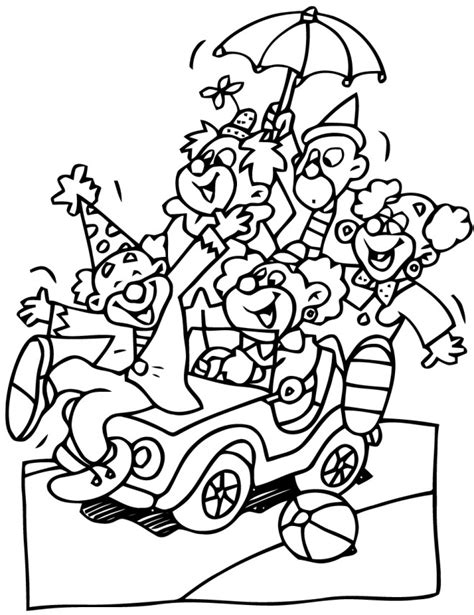 Place ensuite le pinceau sur la zone que tu désires. Coloriage Clowns drôles dans la voiture dessin gratuit à ...