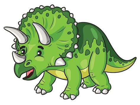 Triceratops De Dibujos Animados Vector Premium