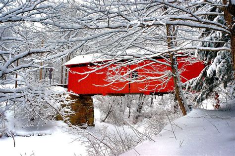 White Snow Red Bridge By John Knox On Capture My Vermont Seasons