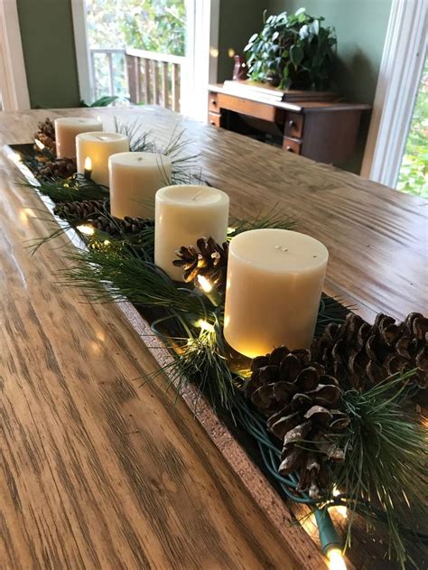 Getting organized with autonomous cable tray. Centerpiece tray, Rustic centerpiece tray, Holiday ...