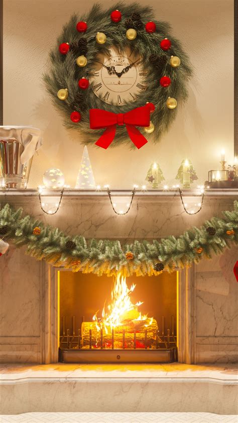 Warm Christmas Fireplace Scene iPhone 6 Plus - Wallpaper ... Find the best free fireplace videos.