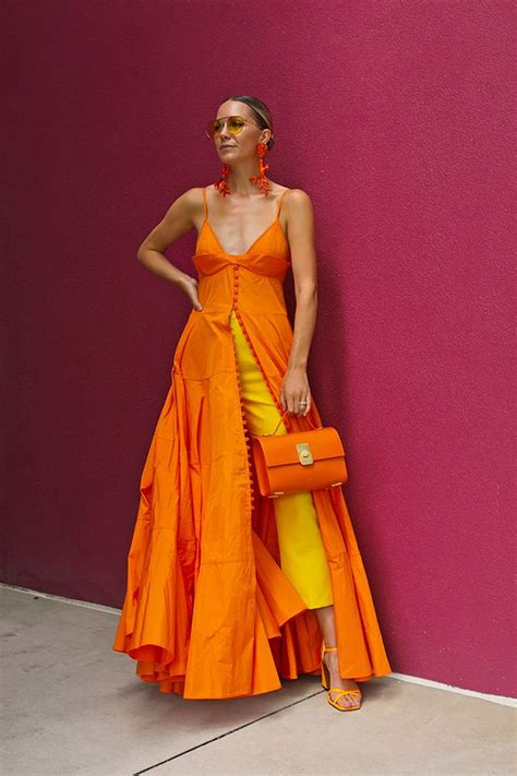 Shades Of Orange Fashion Orange Outfit Orange Dress