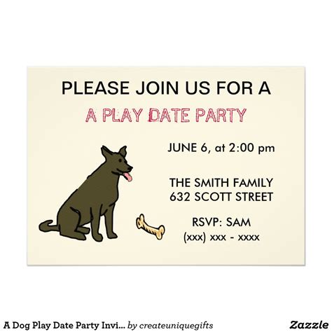 A Dog Play Date Party Invitation | Zazzle | Party invitations