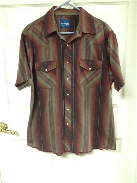 Vintage Wrangler Western Shirts Short Sleeve Button Front Up Pearl Snap