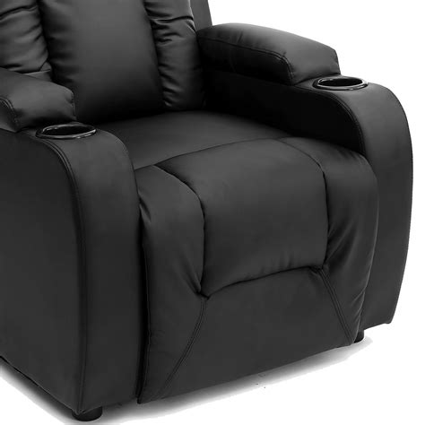 Home cinema sofas and chairs. OSCAR LEATHER RECLINER w DRINK HOLDERS ARMCHAIR SOFA CHAIR ...