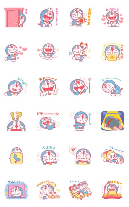 Doraemon Pair Stickers Doraemon Stickers Line Whatsapp  Png