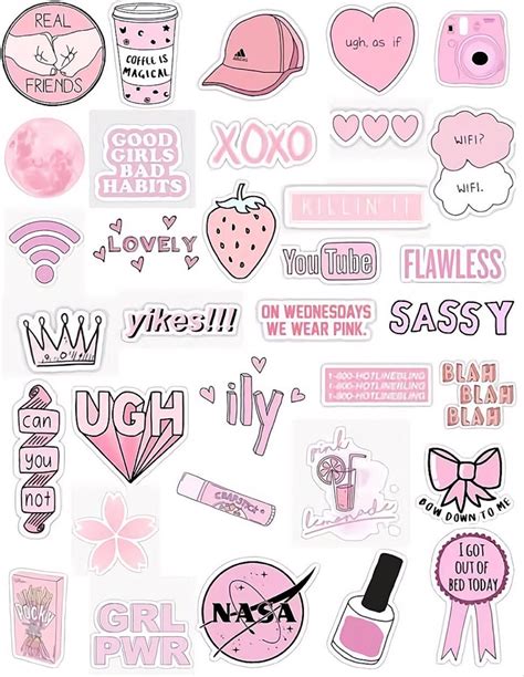 pink stickers Çıkartma Sticker tasarımı Ajandalar