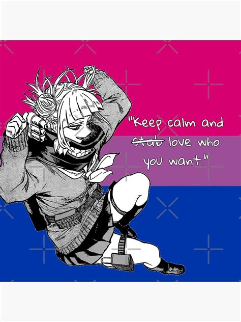 My Hero Academia Toga Himiko Bisexual Pride Flag Poster By Queerwriter Redbubble