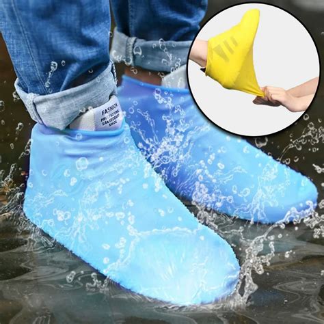 waterproof shoe covers silicone anti slip rain boots unisex sneakers protector for outdoor rainy