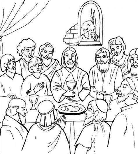 La santa iglesia catedral acogerá a las 12:30 el acto penitencial conjunto de las hermandades del martes santo. Dibujos de la Ultima Cena de Jesús para pintar | Colorear ...