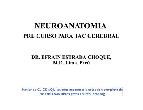 Neuroanatomía Pre Curso para Tomografía Computarizada Cerebral Luis