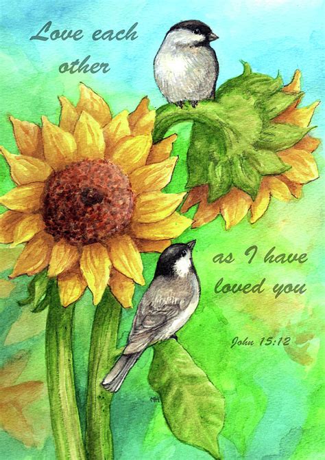 Sunflower And Chickadee Painting By Melinda Hipsher Fine Art America