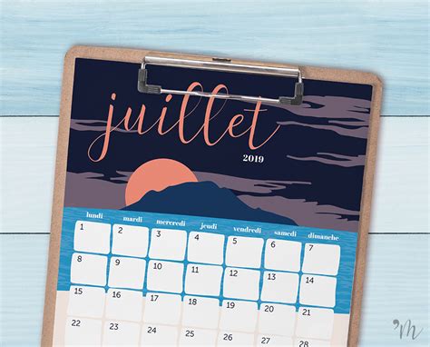 Calendrier Juillet 2019 Gratuit à Imprimer Apostrophe M Tableau