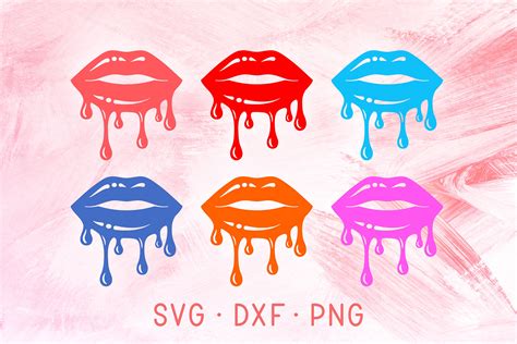 Colorful Dripping Lips SVG Bundle Sexy Lipstick DXF PNG Etsy