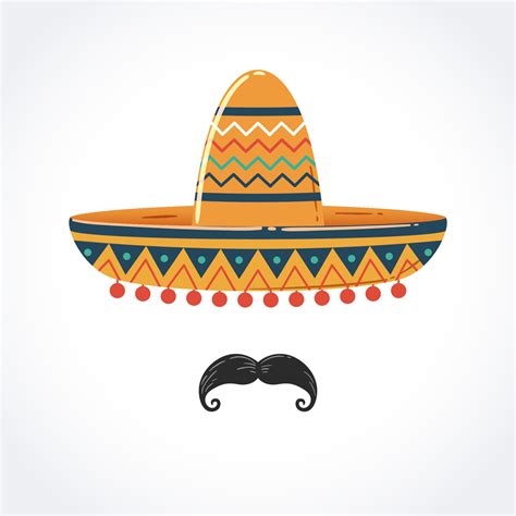 Sombrero Mexicano Con Bigote 11410255 Vector En Vecteezy